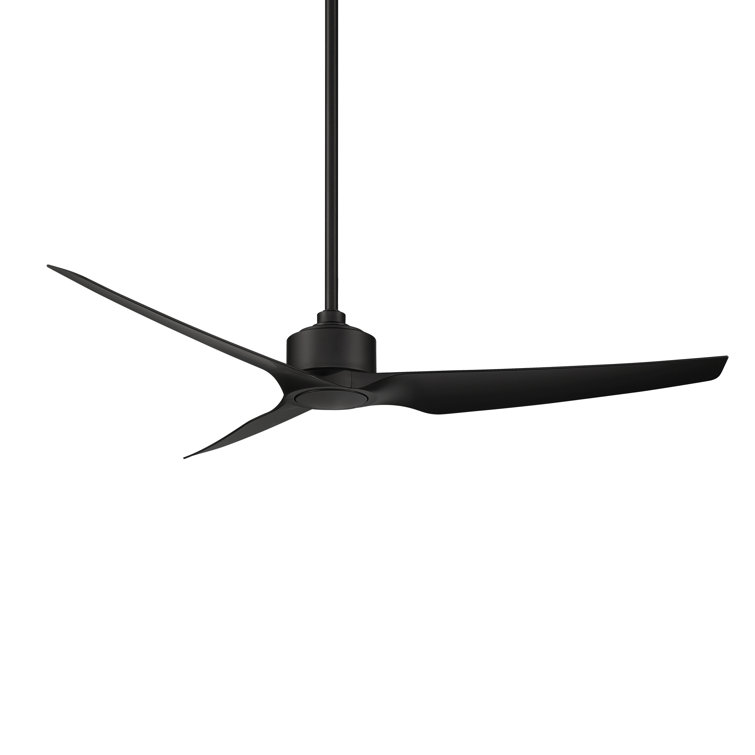 60" Matte Black Smart Ceiling Fan with Remote and 3 Blades