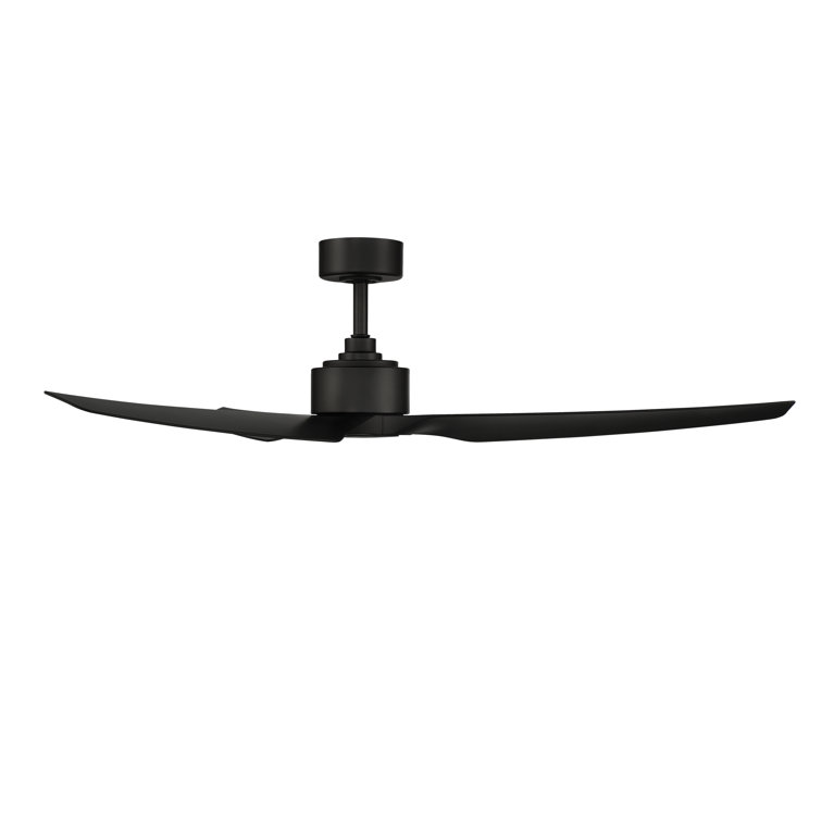 60" Matte Black Smart Ceiling Fan with Remote and 3 Blades