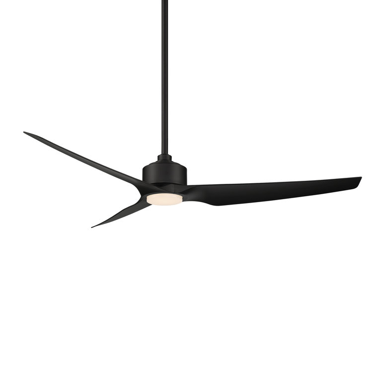 60" Matte Black Smart Ceiling Fan with Remote and 3 Blades