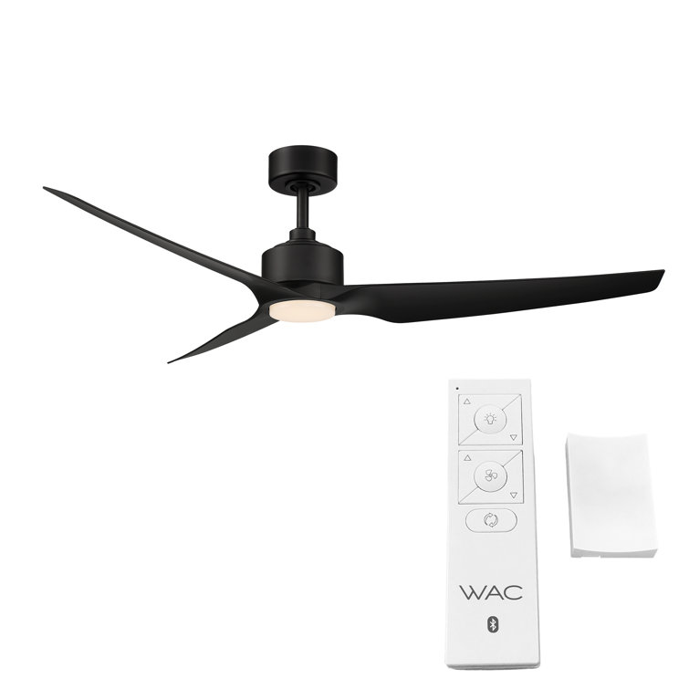 60" Matte Black Smart Ceiling Fan with Remote and 3 Blades
