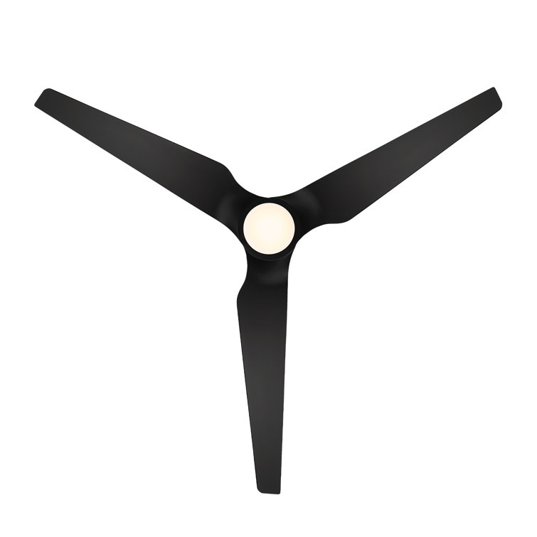 60" Matte Black Smart Ceiling Fan with Remote and 3 Blades