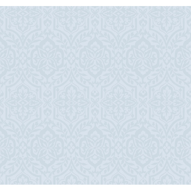 Blue Embossed Damask Removable Wallpaper Roll