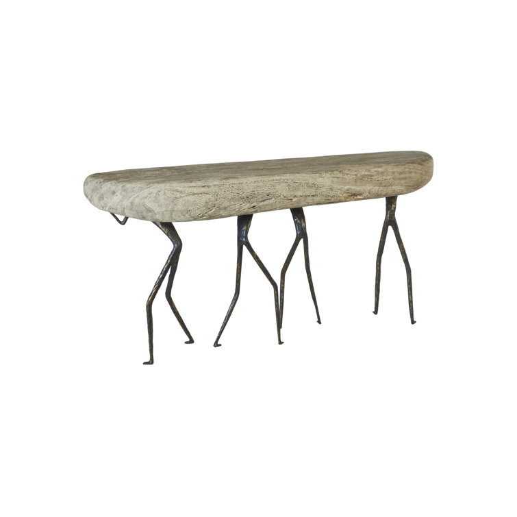 Atlas 60" Black and Gray Stone Console Table