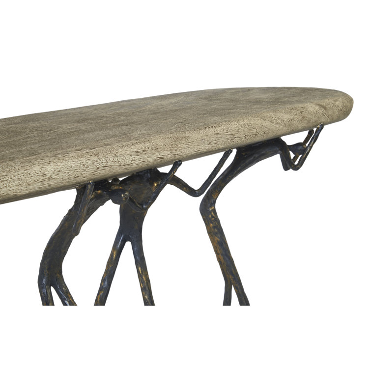 Atlas 60" Black and Gray Stone Console Table