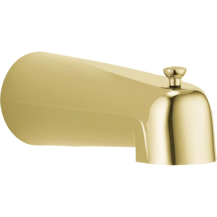 Polished Brass Wall Mounted Tub Spout with Diverter