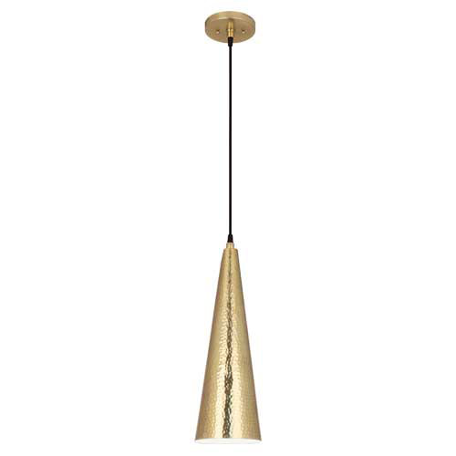 Elegant Dal 36" Modern Brass Pendant with Hammered Detail