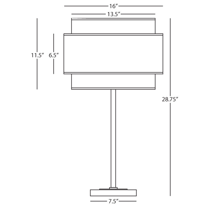 Decker Raven Black Polished Nickel Tiered Table Lamp