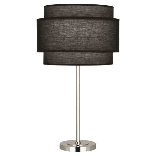 Decker Raven Black Polished Nickel Tiered Table Lamp