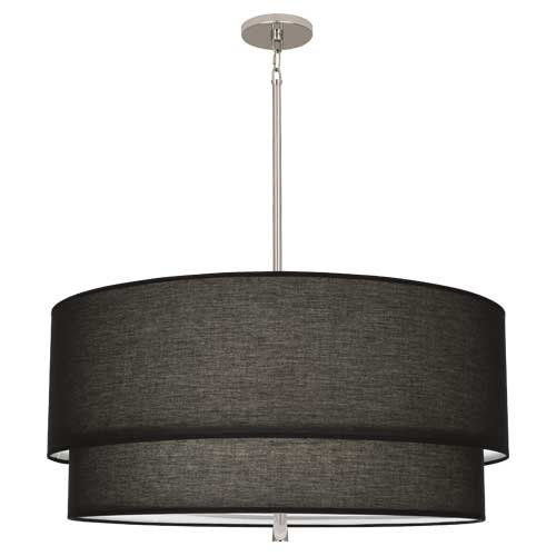 Elegant Decker 14.75" Polished Nickel Drum Chandelier with Nested Shades