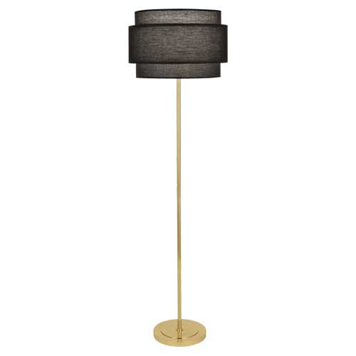 Modern Brass 62.63" Floor Lamp with Black Shade