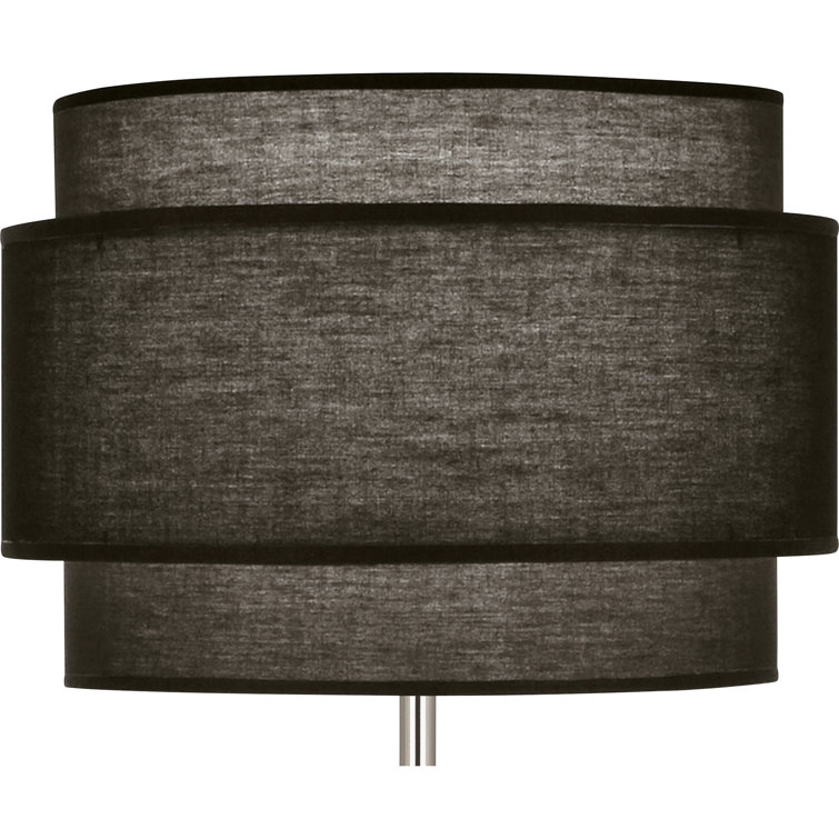 Decker Raven Black Polished Nickel Tiered Table Lamp