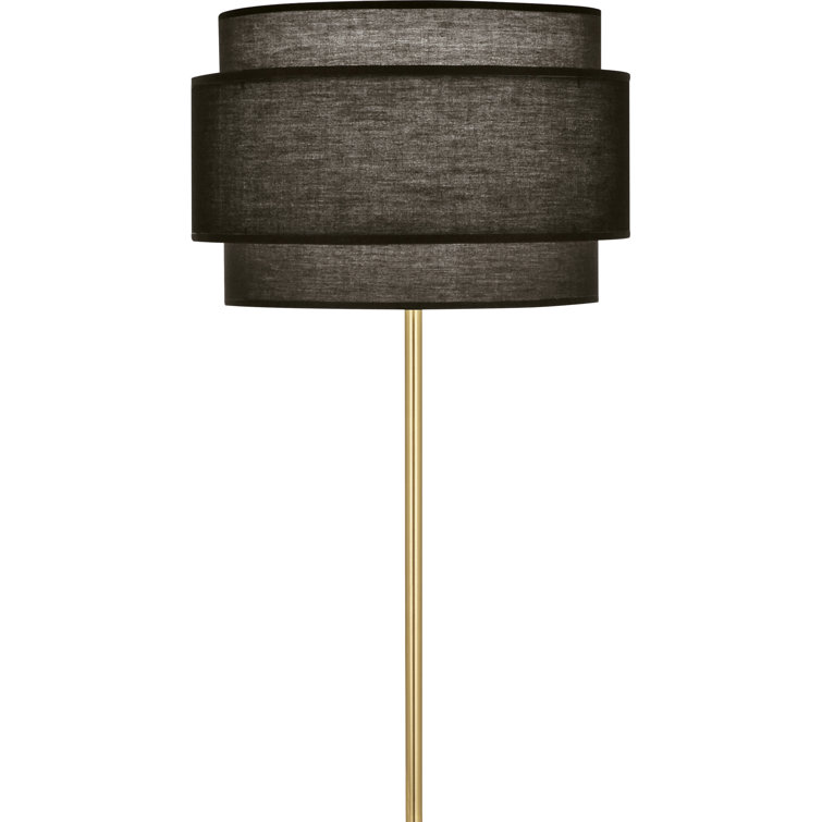 Modern Brass 62.63" Floor Lamp with Black Shade