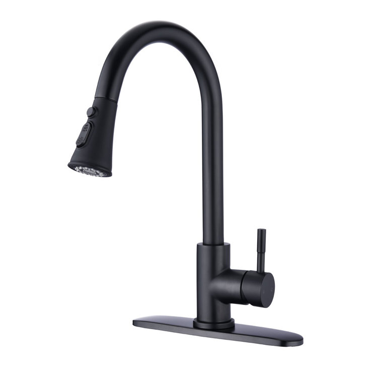 Brushed Gold Stainless Steel Pull Down Kitchen Faucet