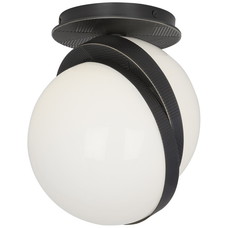 Brut Deep Patina Bronze Globe LED Flush Mount, 8.75" H