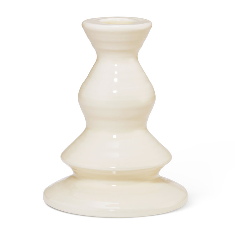 Cream Ceramic Handmade Taper Candleholder