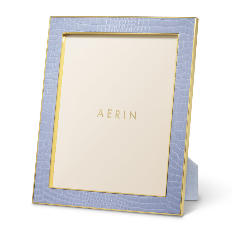 Hydrangea Blue Croc Embossed Leather 8" x 10" Picture Frame