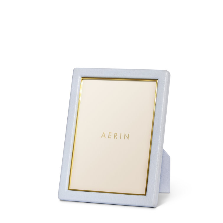 Blue Haze Leather 5" x 7" Picture Frame with Gold Detailing
