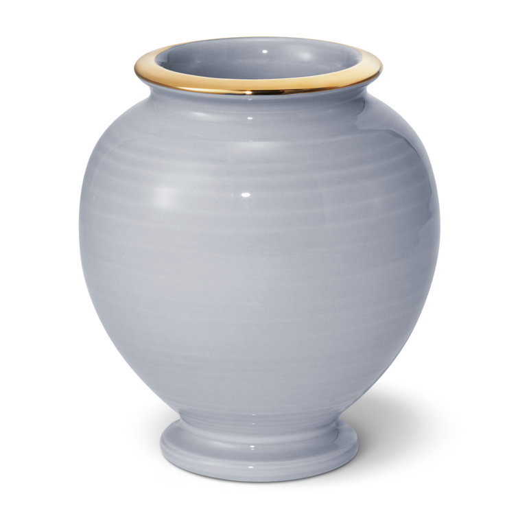 Blue Haze Ceramic Table Vase with Gold Detailing