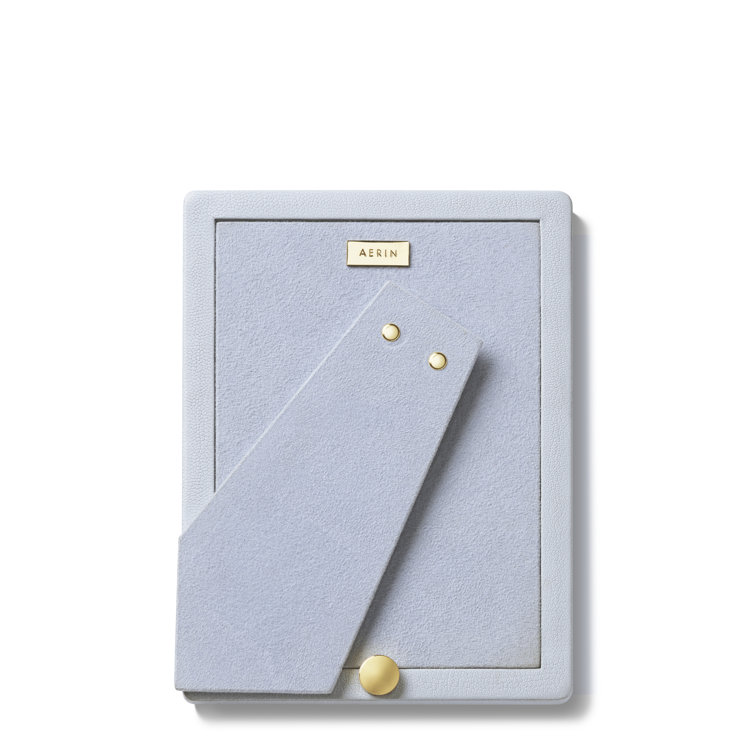 Blue Haze Leather 5" x 7" Picture Frame with Gold Detailing