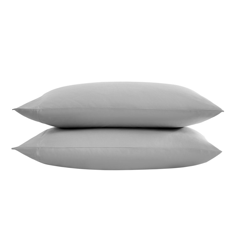 Steel Gray Sateen Cotton Blend Standard Pillowcase Set