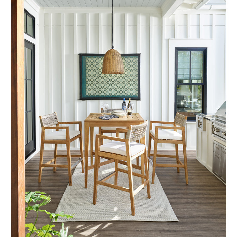 Chesapeake Natural Teak Square Outdoor Bar Table