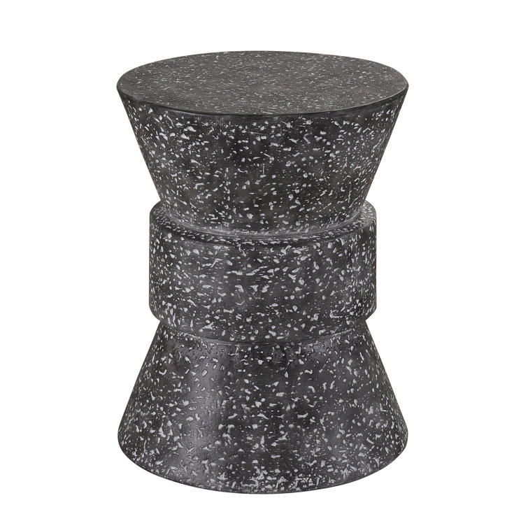 Stinson Speckled Gray Round Outdoor Side Table
