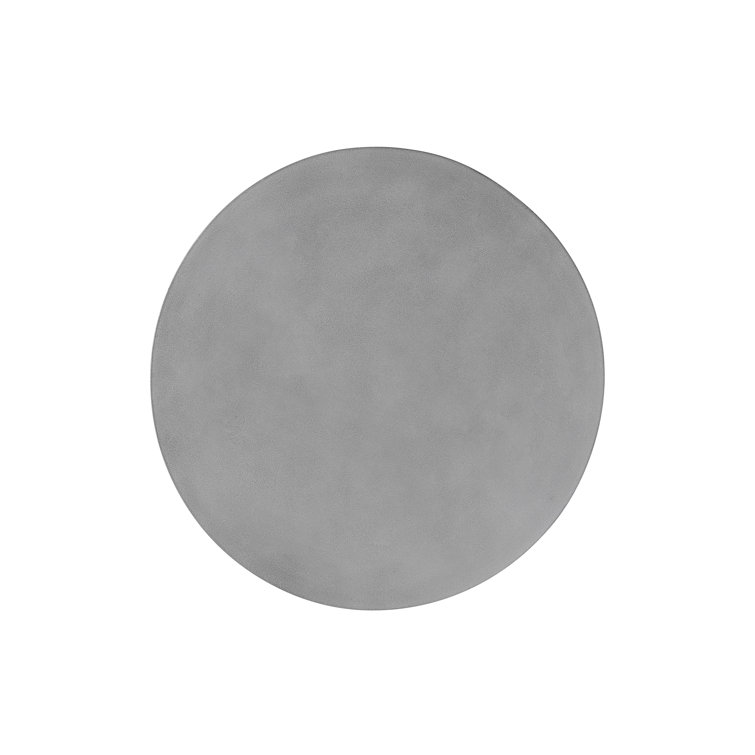 Gray Stone and White Metal Round Outdoor Side Table