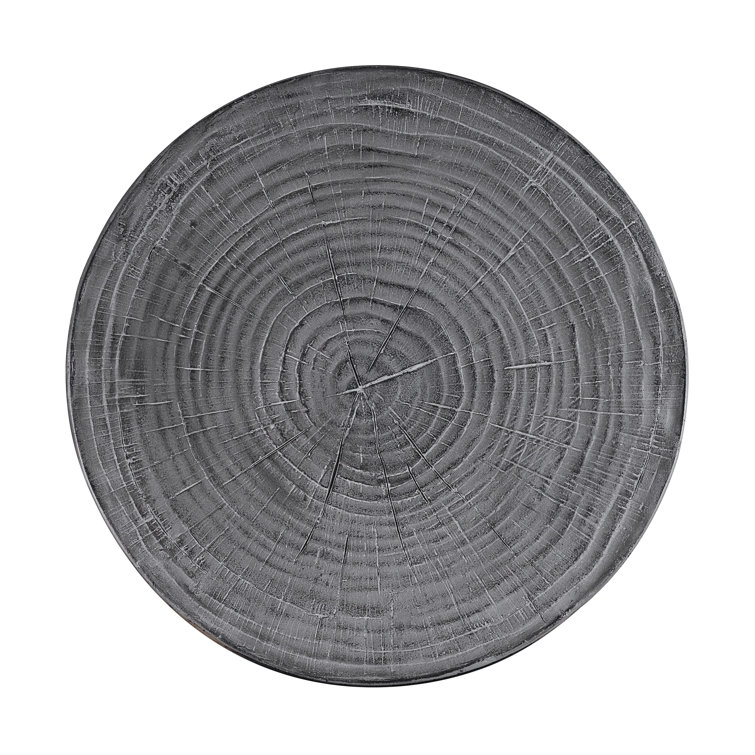Gray Concrete Round Coastal Outdoor Side Table