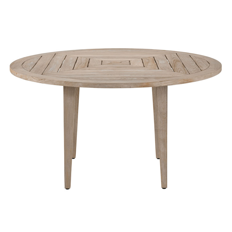 Coastal Beige Teak Round Formal Dining Table