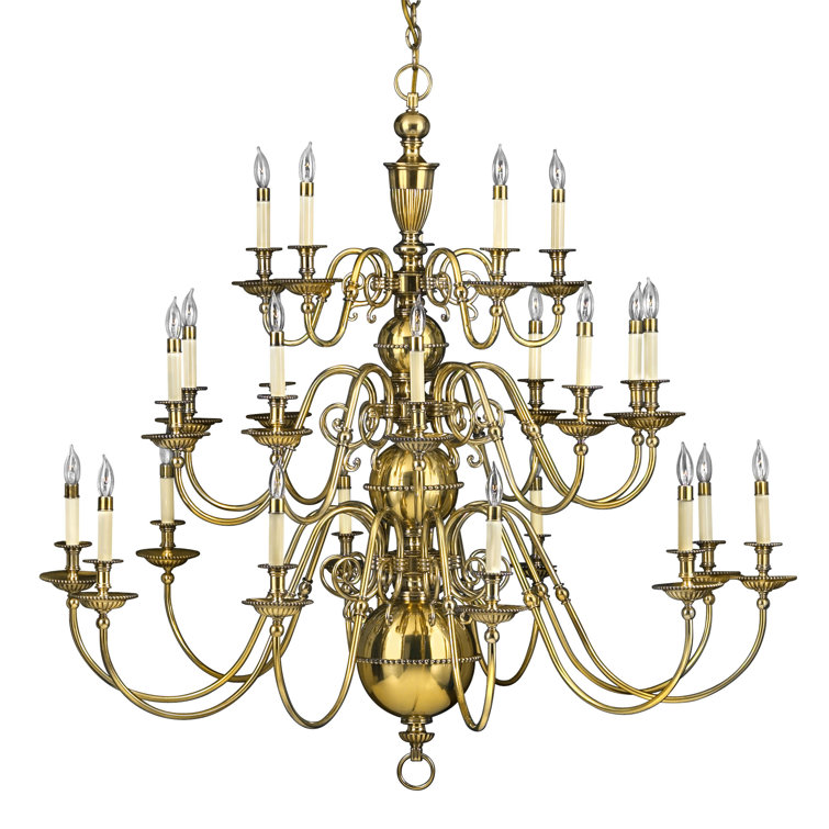 Cambridge Classic Burnished Brass Beaded 25-Light Chandelier