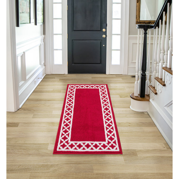 Trellis Red Geometric Tufted Runner Rug 26" x 60"