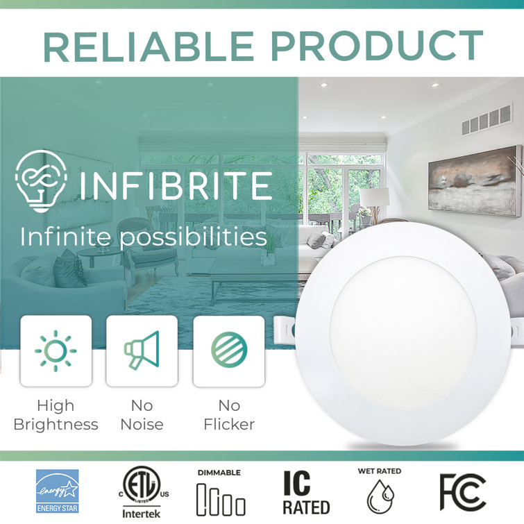 4'' White Aluminum LED Canless Recessed Lighting Kit, 24-Pack
