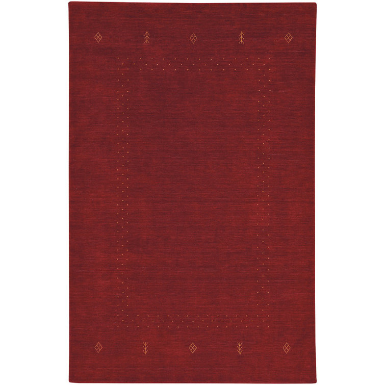 Crimson Red Handmade Wool Tufted 3' x 5' Area Rug