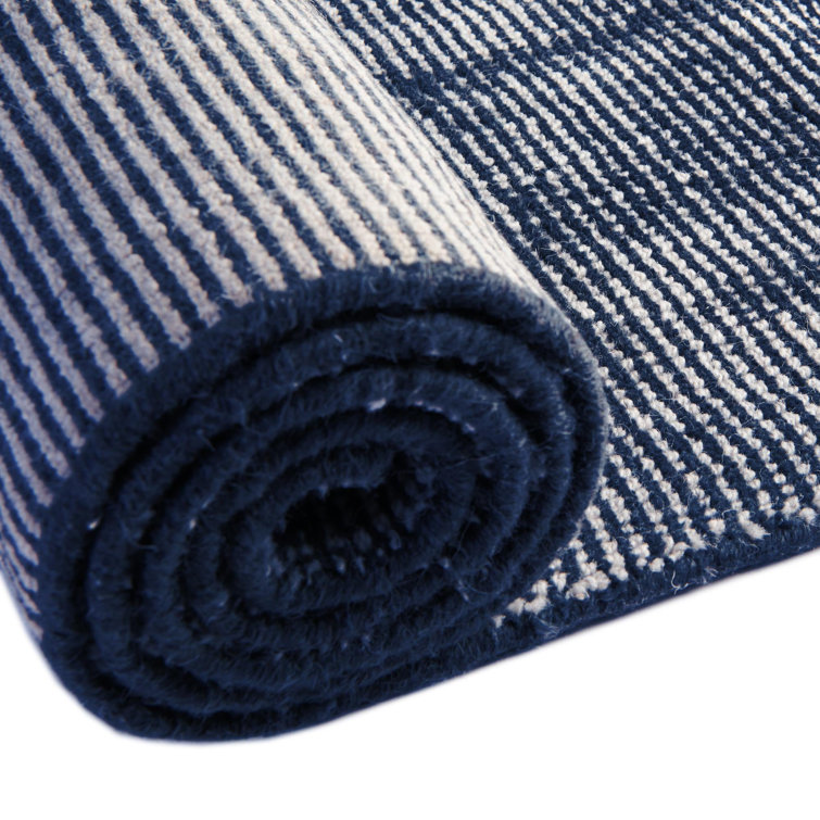 Handmade Blueberry Wool Square Indoor Rug