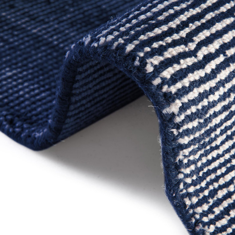 Handmade Blueberry Wool Square Indoor Rug