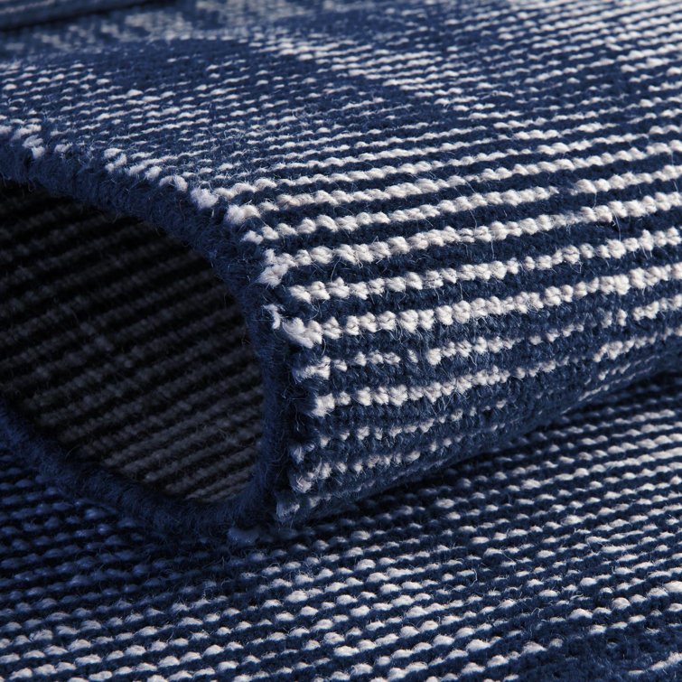 Handmade Blueberry Wool Square Indoor Rug