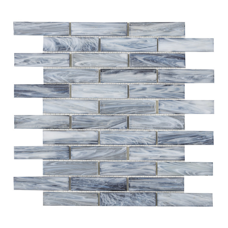 Dorian 1x4 Blue and Gray Glass Brick Joint Mosaic Tile