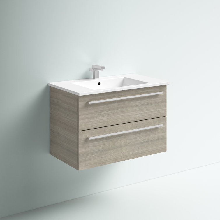 Aria 30" Single Sink Wall-Mount Bathroom Vanity with Cultured Marble Top