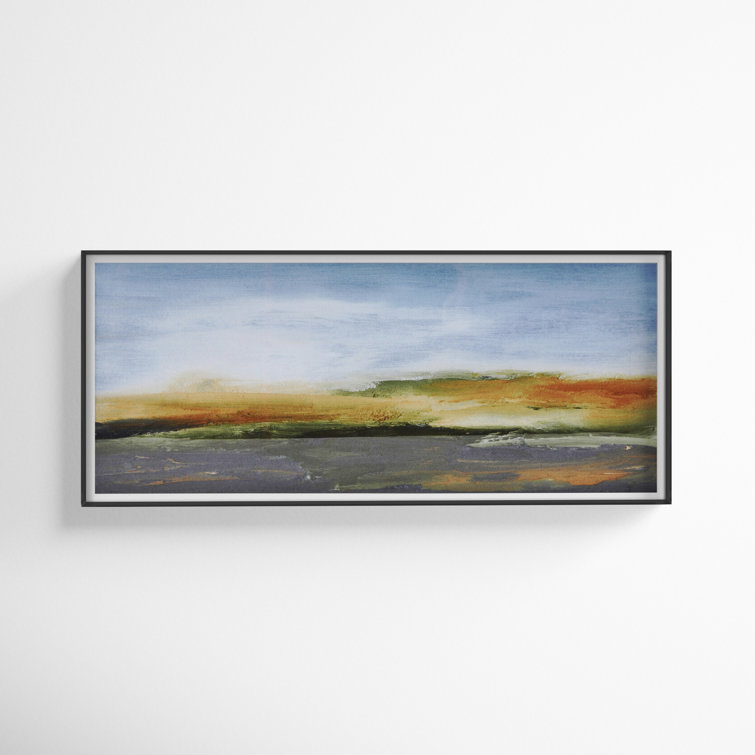 Abstract Watercolor Landscape Print in Metal Frame