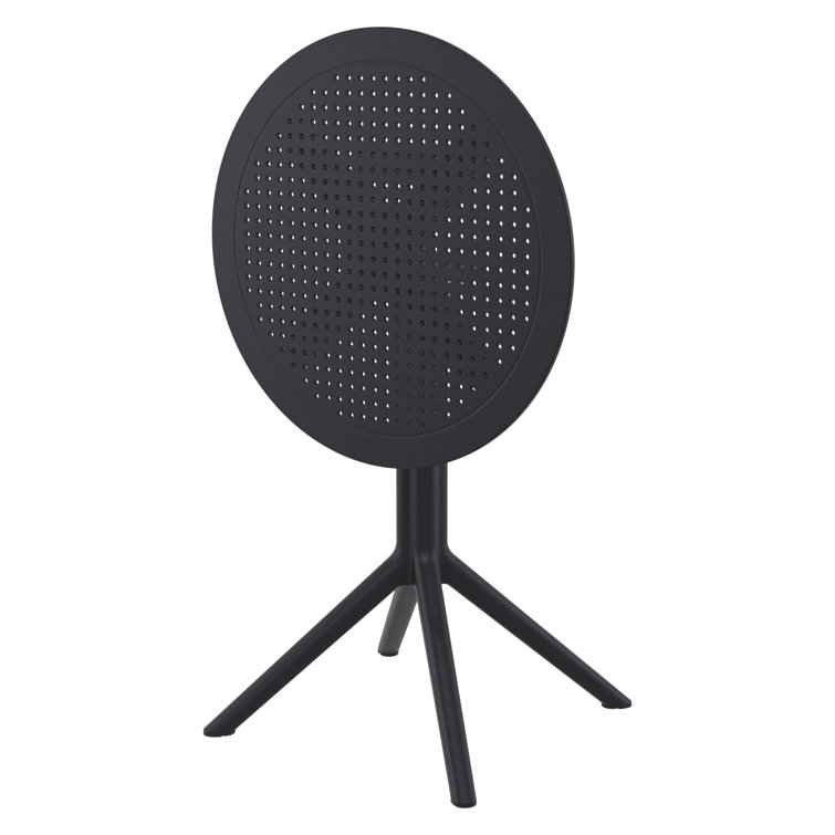 Black Foldable Round Plastic Table for 2 Persons