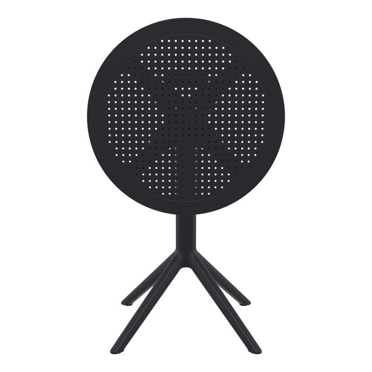 Black Foldable Round Plastic Table for 2 Persons