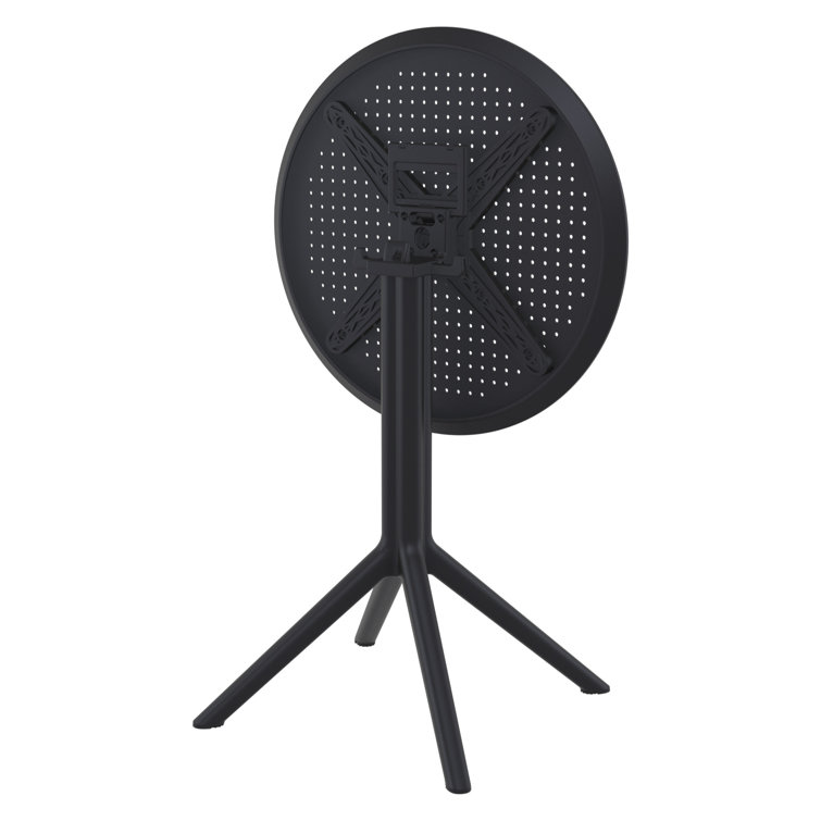 Black Foldable Round Plastic Table for 2 Persons