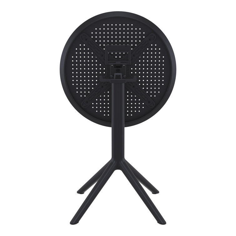 Black Foldable Round Plastic Table for 2 Persons