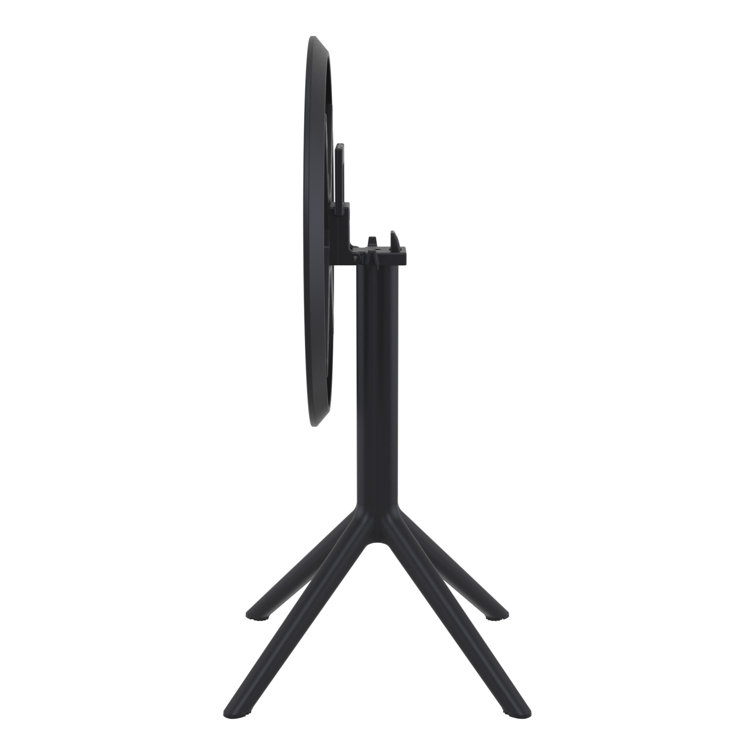 Black Foldable Round Plastic Table for 2 Persons