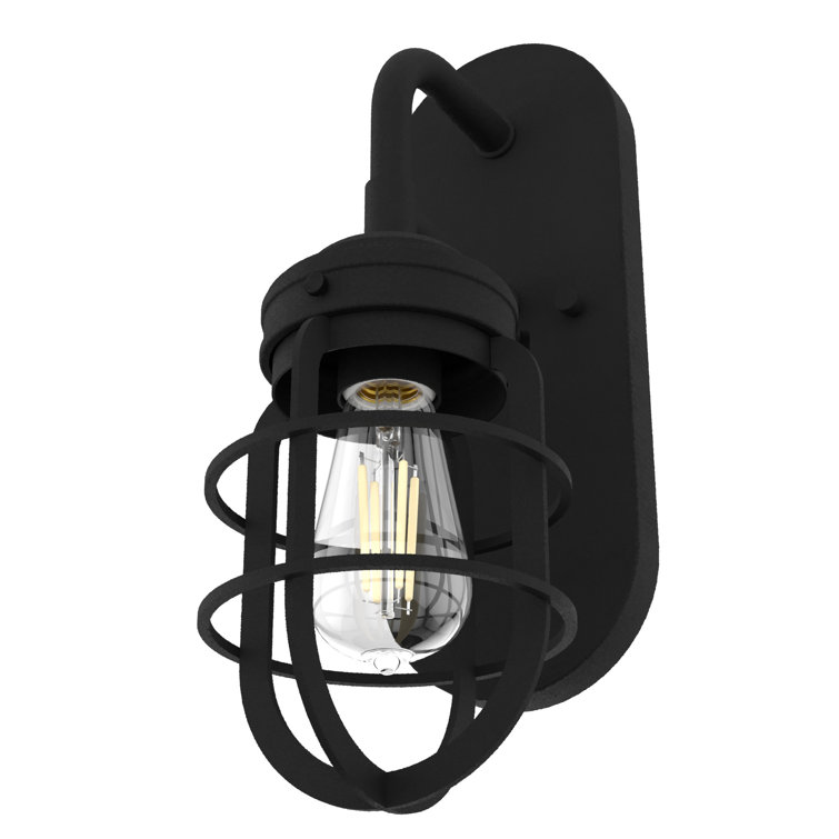 Starklake Dimmable Black Iron Outdoor Wall Sconce