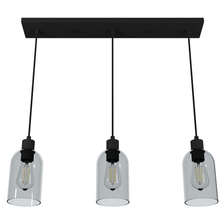 Lochemeade Natural Iron 3-Light Linear Pendant Cluster