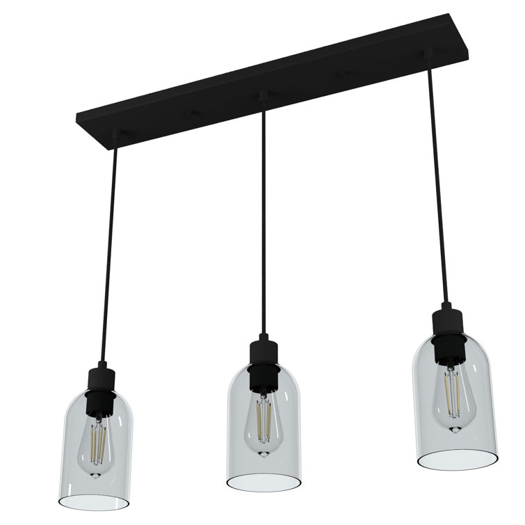 Lochemeade Natural Iron 3-Light Linear Pendant Cluster