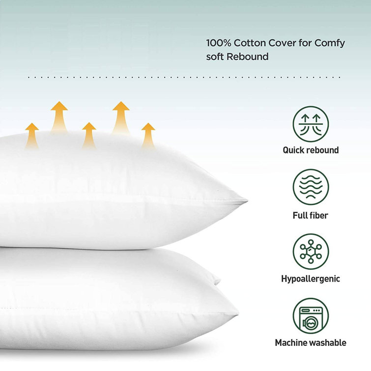 White 26" Square Polyester Throw Pillow Inserts, 4 Count