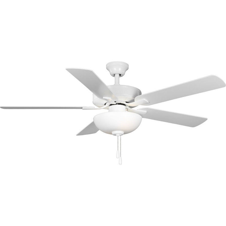 AirPro 52" White and Wood Ceiling Fan with LED Light