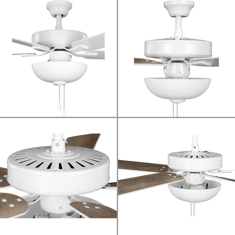 AirPro 52" White and Wood Ceiling Fan with LED Light